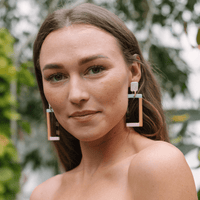 Gena Neutral Color Block Earrings