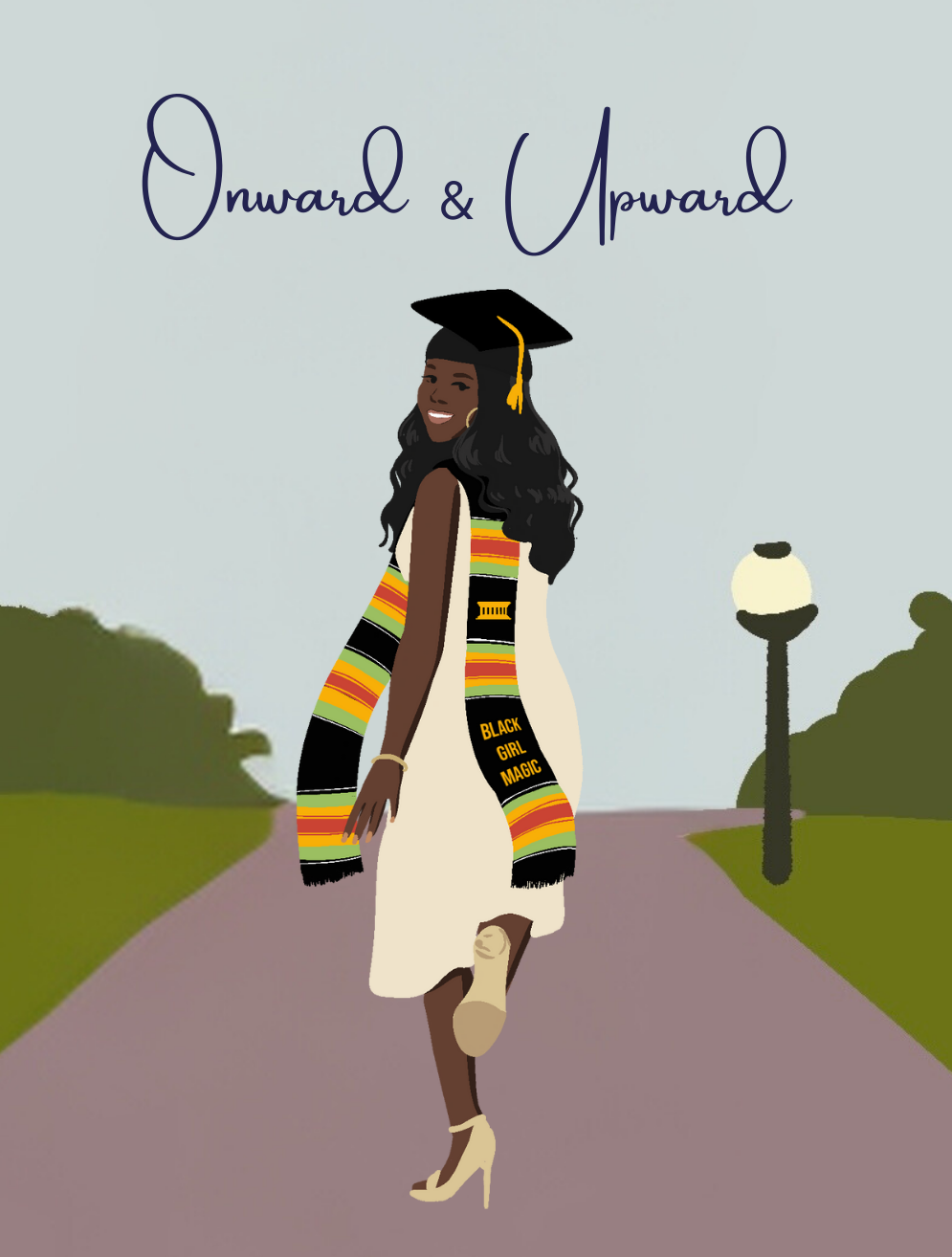 Onward & Upward Congratulations Grad | Black Graduate |