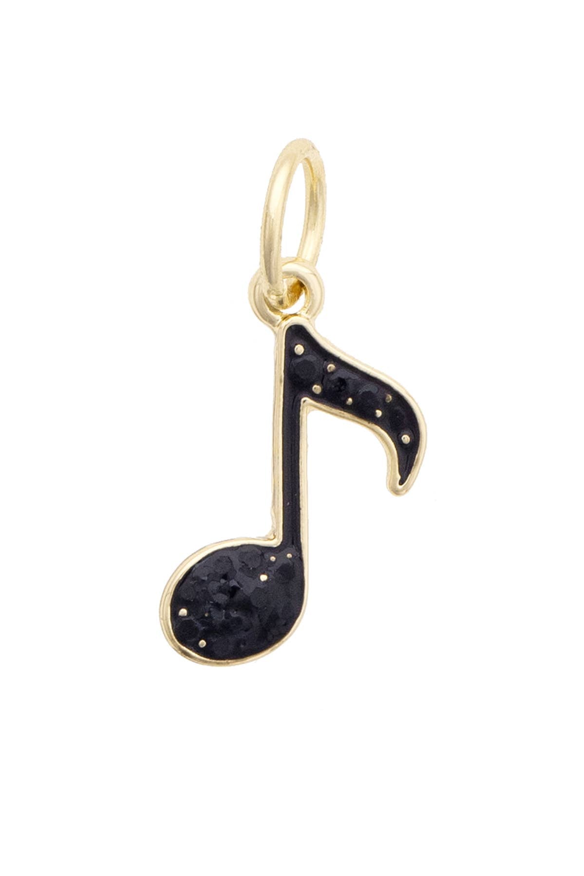 Pave Music Note Charm in Black