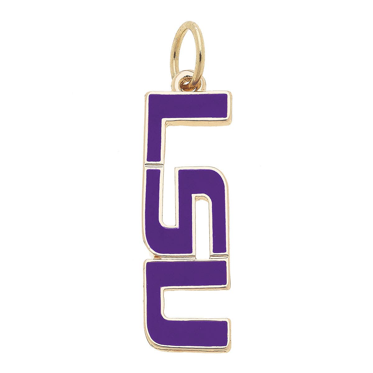 CANVAS STYLE CHARM BAR -  Large LSU Tigers Enamel Logo Charm