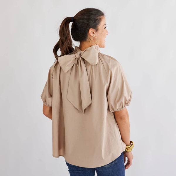 Ryan Bow Top: Black or Khaki