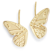 Butterfly Wings Gold Earrings - 11x16mm