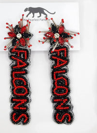 Atlanta Falcons Football, Beaded Statement Earrings