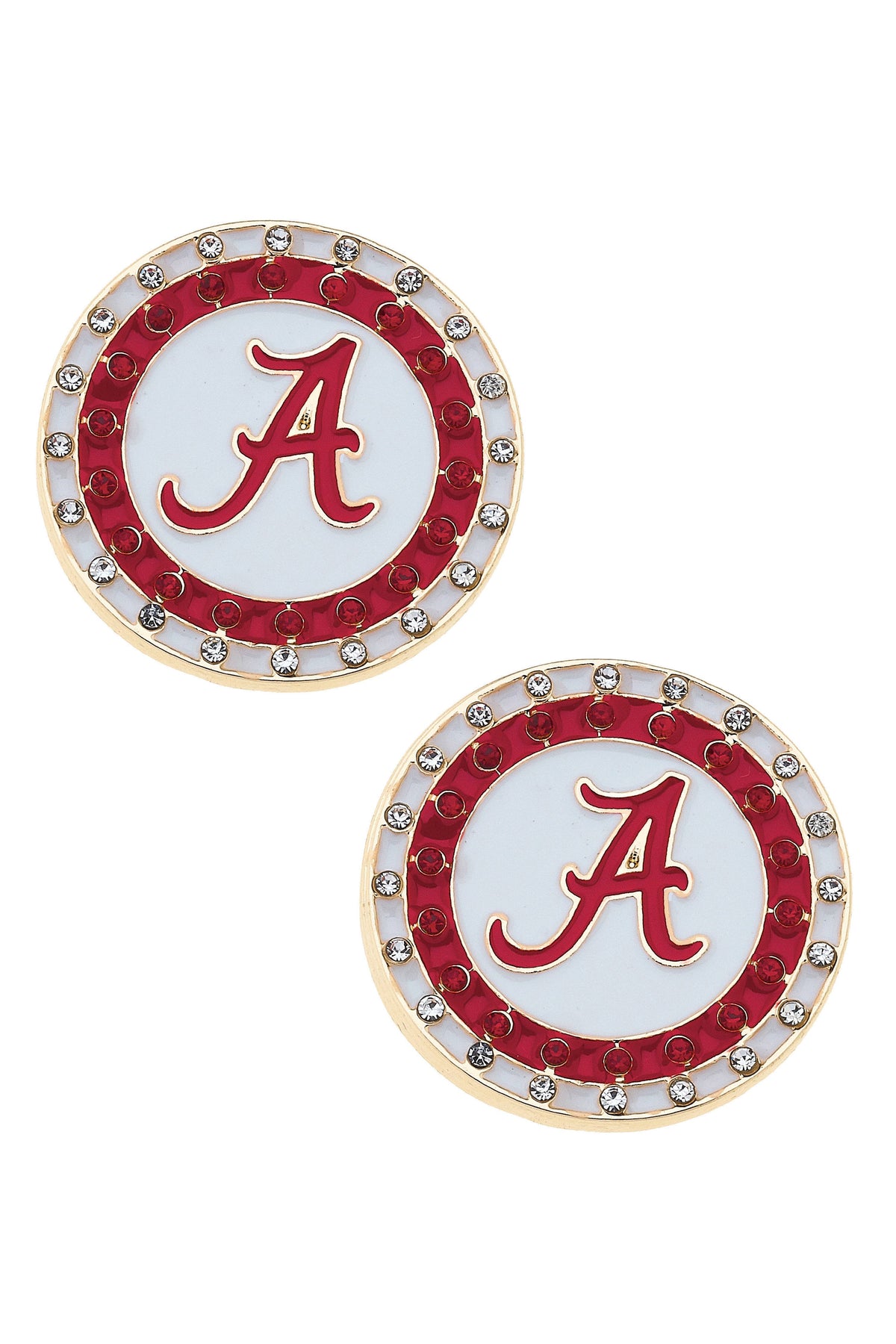 Alabama Crimson Tide Pave Disc Stud Earrings