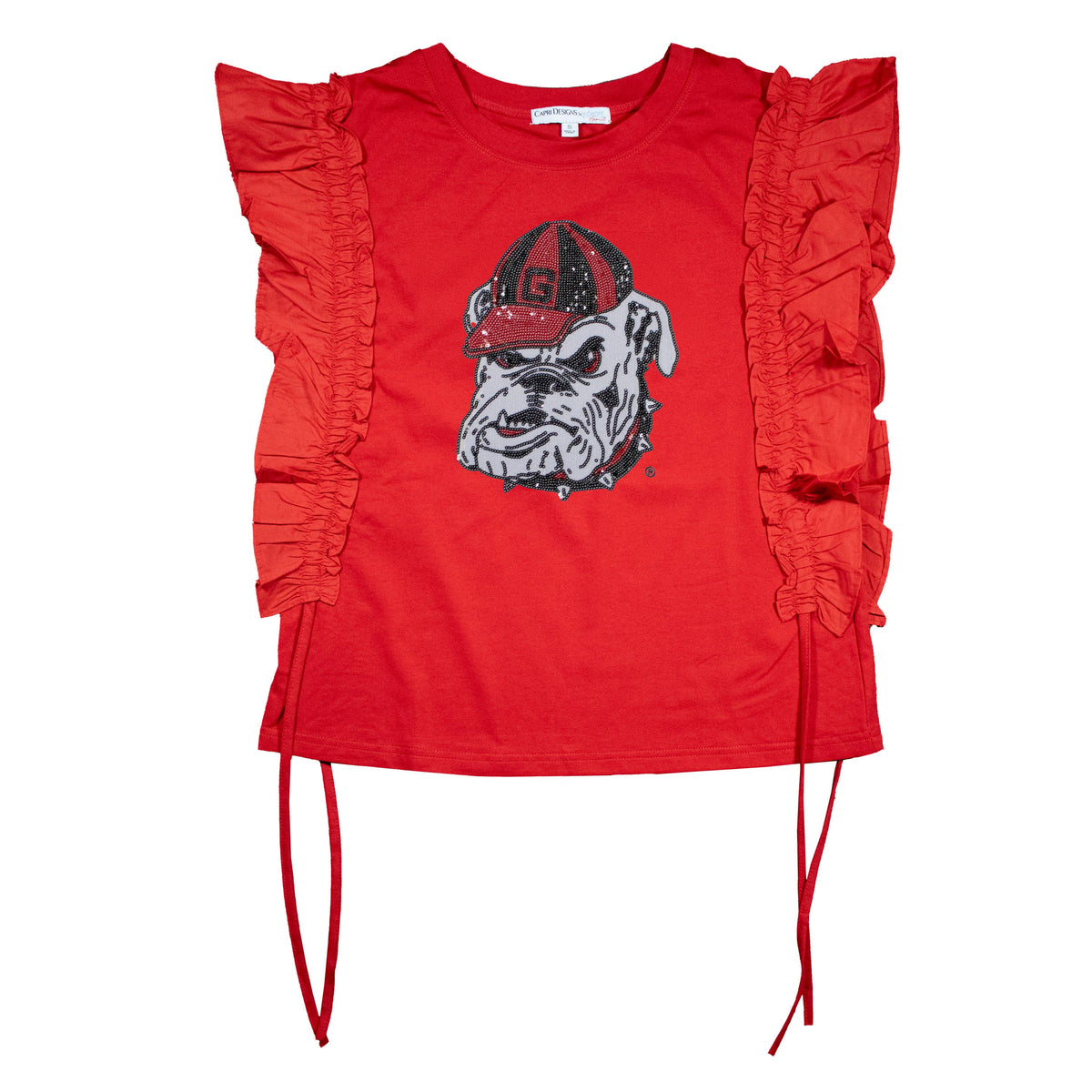 Sequin Ruffle Sleeve - NCAA Licensed: University of Georgia