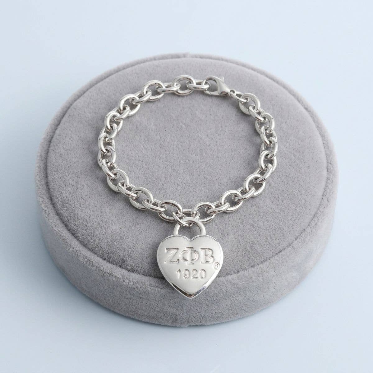 ZPB Silver 1920 Legacy Heart Lock Chain Bracelet: Silver / Rhodium / 8 inches