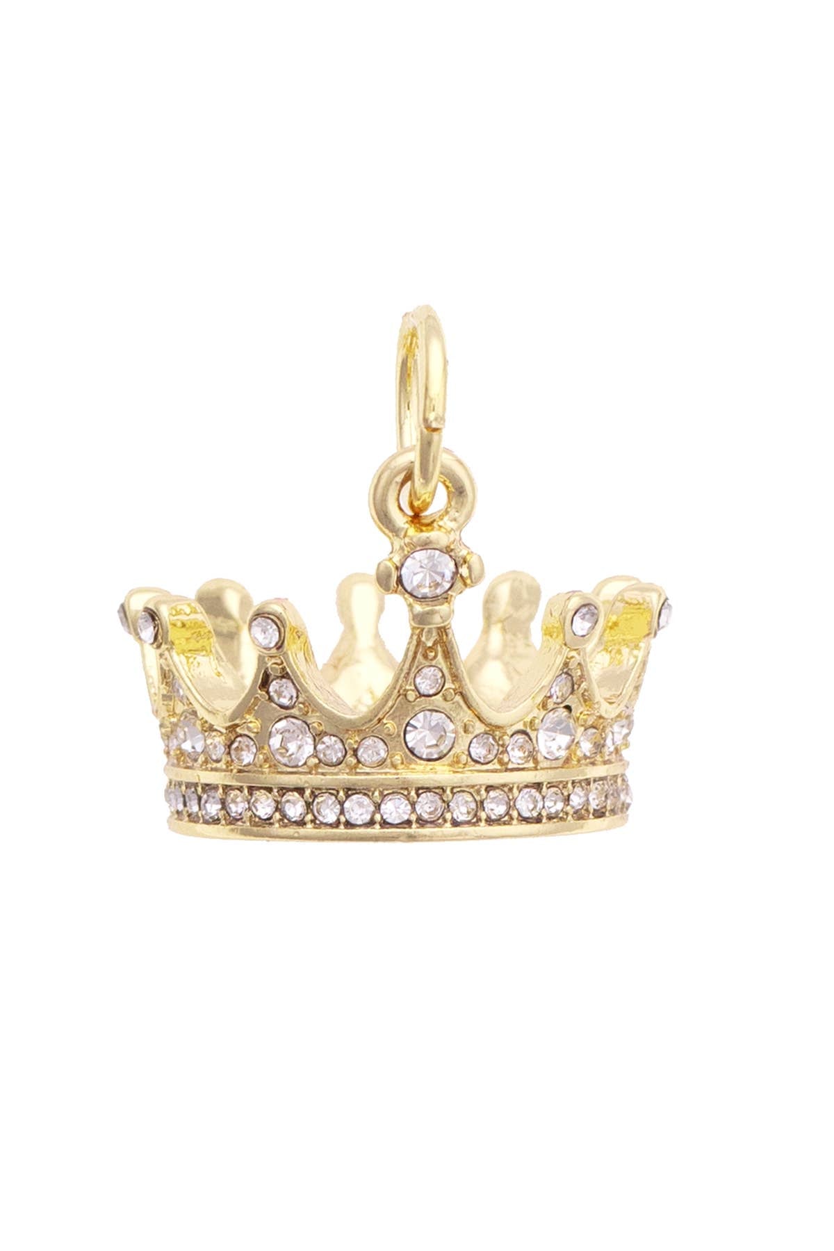 CANVAS STYLE CHARM BAR-Pave Crown Charm in Shiny Gold