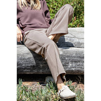 FLEECE PLEATED TROUSER: Dk Cherry / S-M-L(2-2-2)