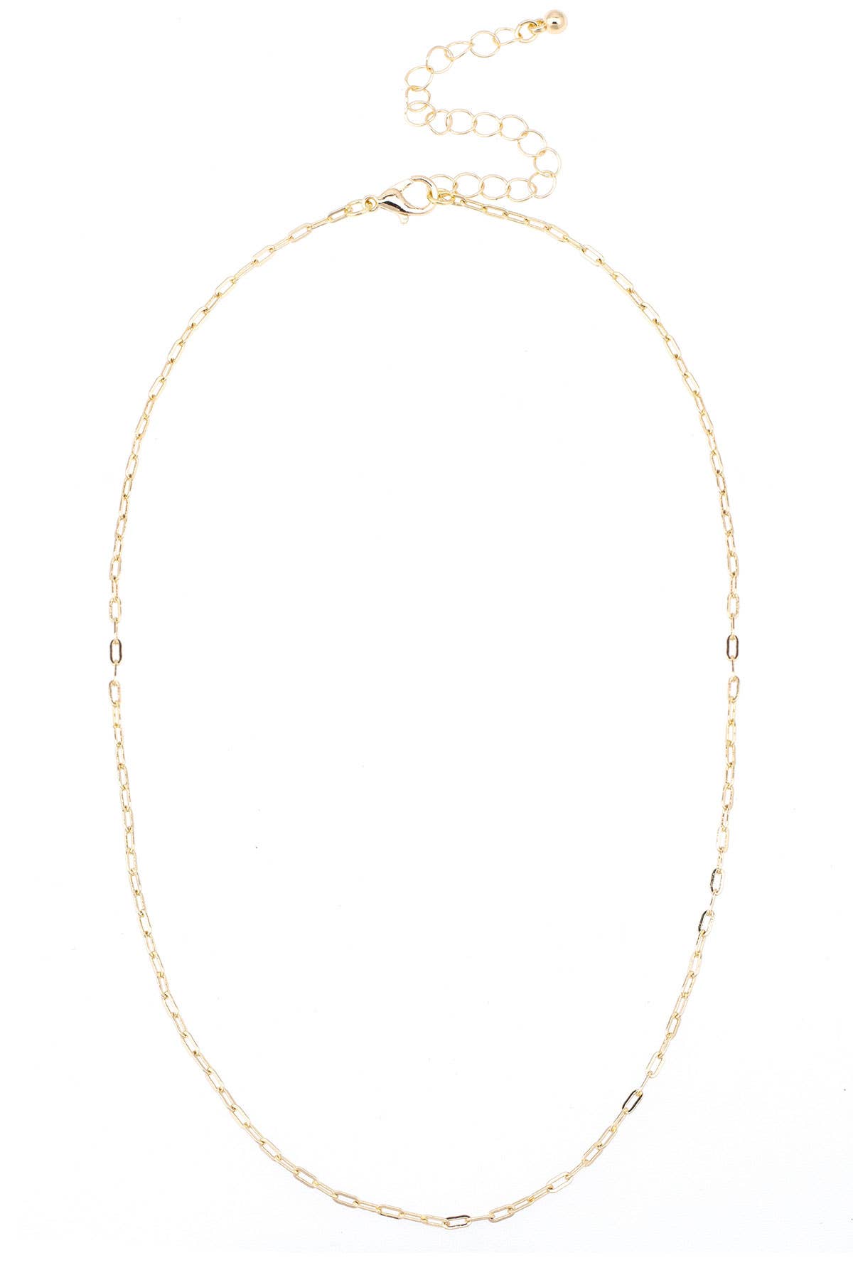 Natalia Micro Paperclip Chain Charm Necklace Base