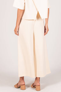 P. CILL Butter Modal Wide Leg Culotte Pants: Black or Charcoal
