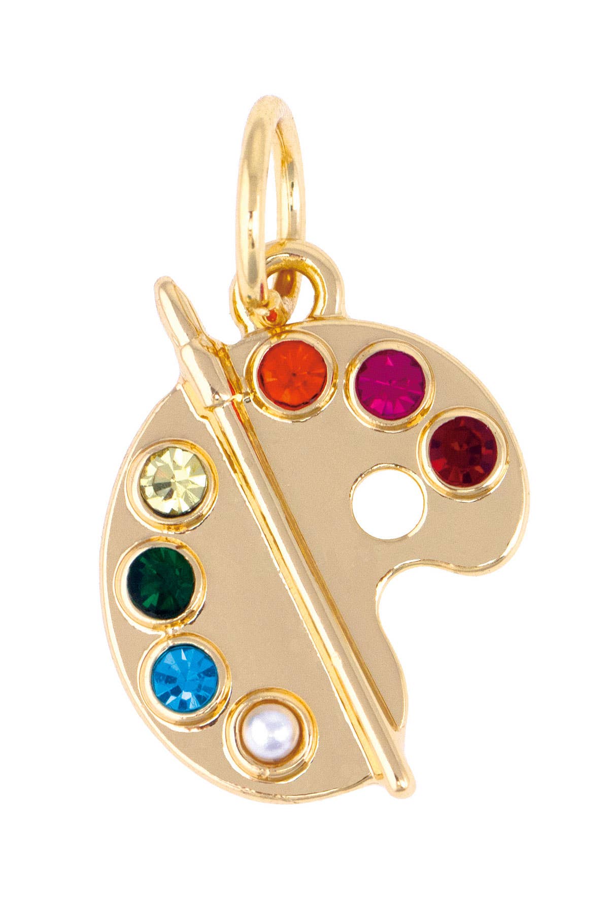 CANVAS STYLE CHARM BAR-Artist Palette Charm in Shiny Gold