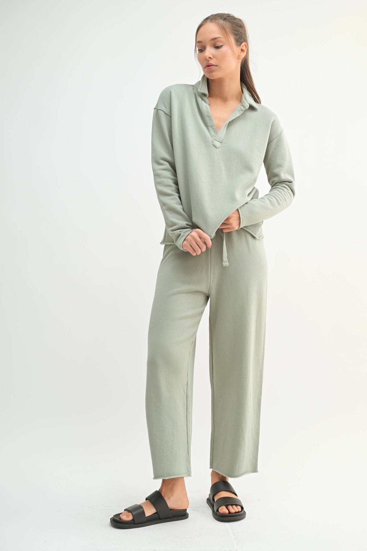 Malibu Wide-Leg Fleece Pants: SHADOW / S:M:L (2:2:2)