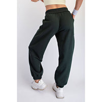 FLEECED TERRY FLOW JOGGER PANTS: Peach Pink / S-M-L(2-2-2)