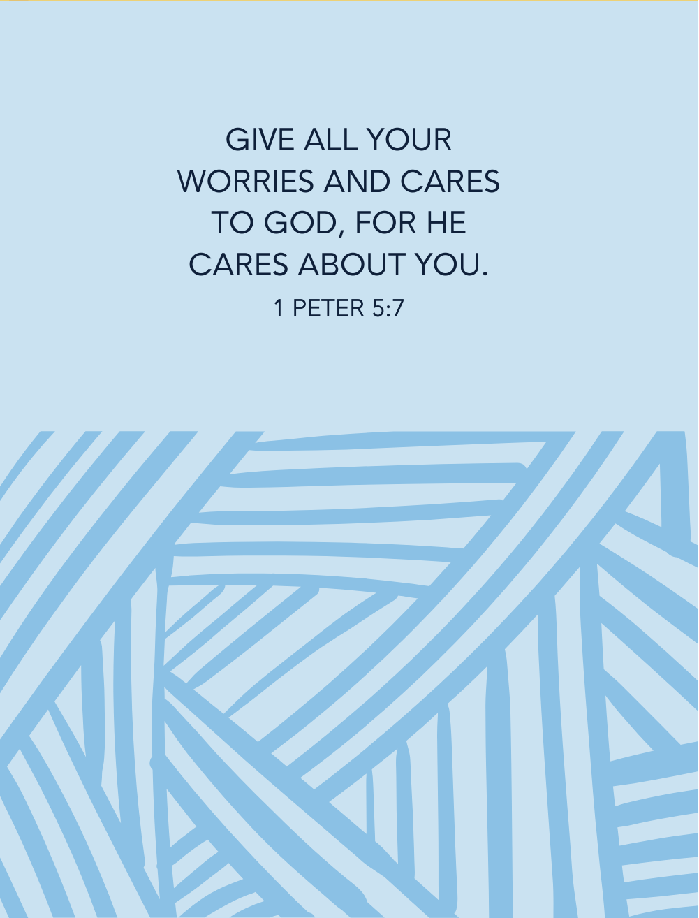 1 Peter 5:7 |Hope Card | Christian Faith | Verse