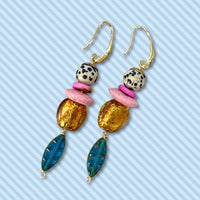 Beaded Dangle Earrings - Colorful Drops
