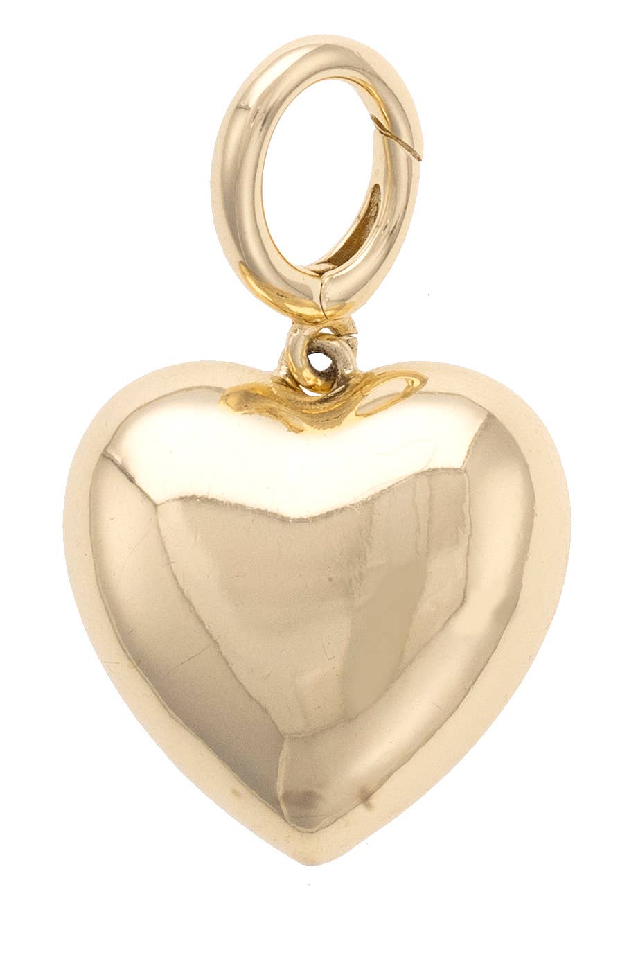 Canvas Style Charm Bar-Puffy Heart Pendant Charm in Shiny Gold