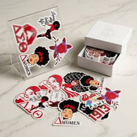 Delta Sigma Theta 60 Piece Sticker Set: Animal Print / Multi Tone / Assorted 2 x 2 inches