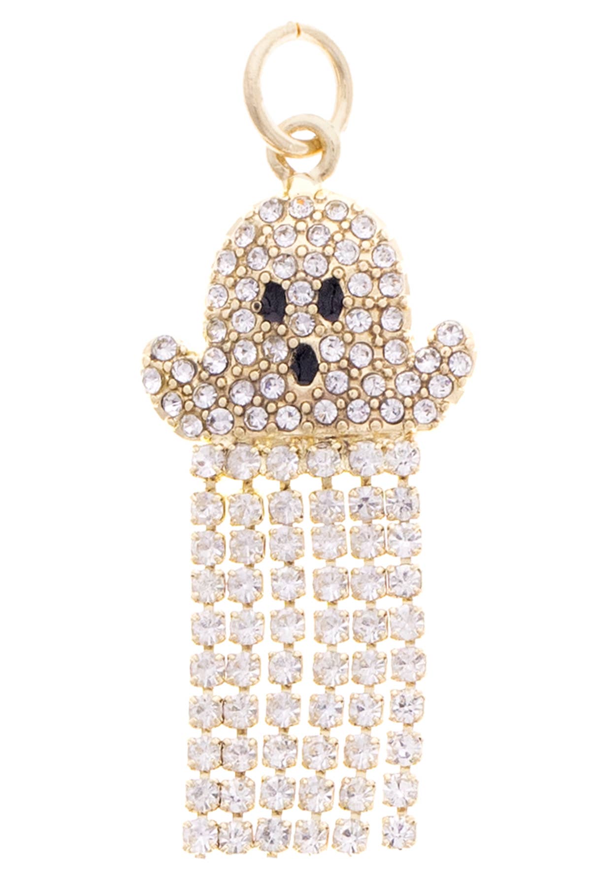 Ghost Pave Fringe Charm in Silver