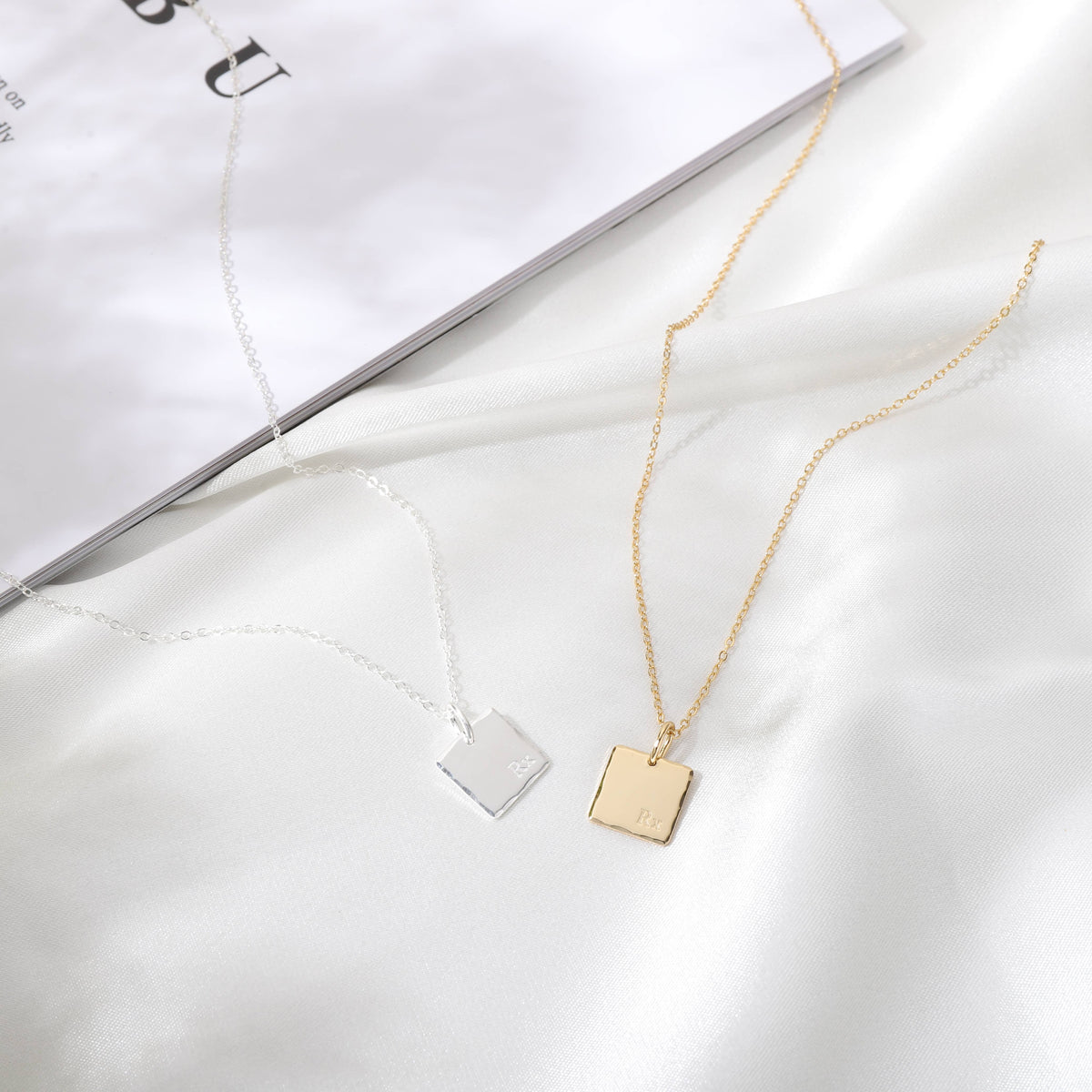 Pharmacist Graduation - Pharmacy Rx Charm Necklace: 14k Gold Vermeil / Necklace is 18” long with an adjustable ring of 16” Rx pendant measures 0.45" in width and 0.45" in height. / Minimalist
