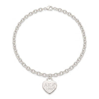 AKA Silver 1908 Legacy Heart Lock Chain Necklace: Silver / Rhodium / 18 inches