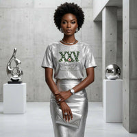 AKA Silver Soror 25th Pearl Metallic Tee