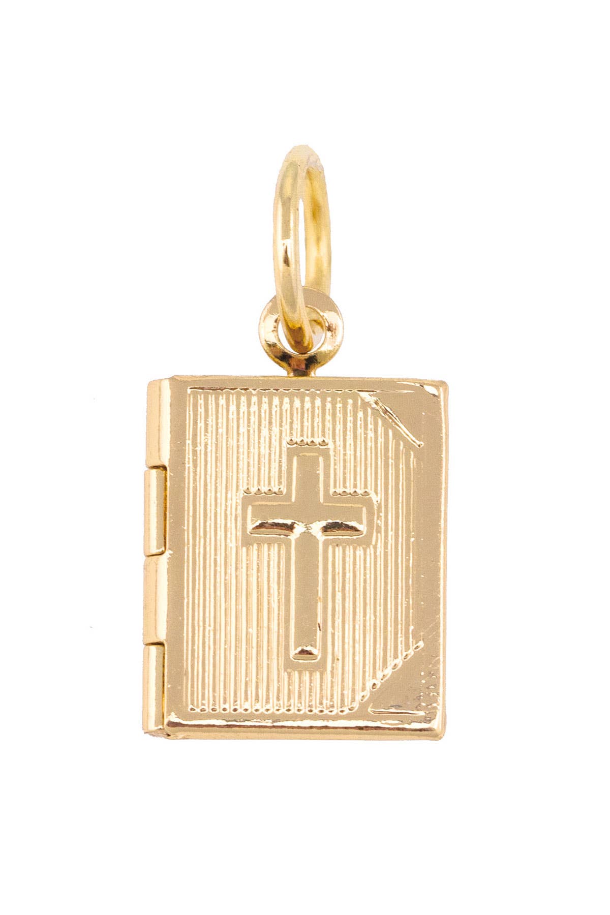 CANVAS STYLE CHARM BAR-Holy Bible Locket Charm in Shiny Gold