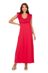 Mudpie Kimi Ruffle Maxi Dress (Red or Black)