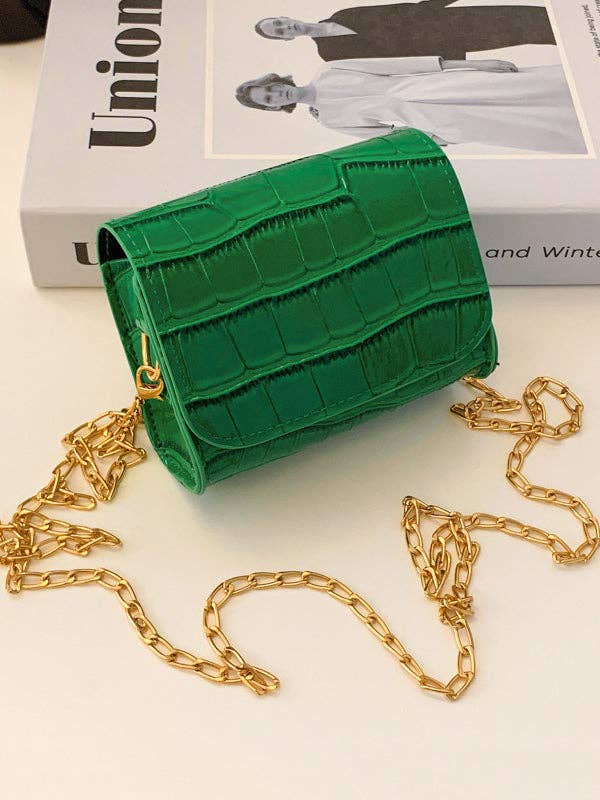 Chains Shiny Split-Joint Bags Crossbody Bags: BLACK / One_size