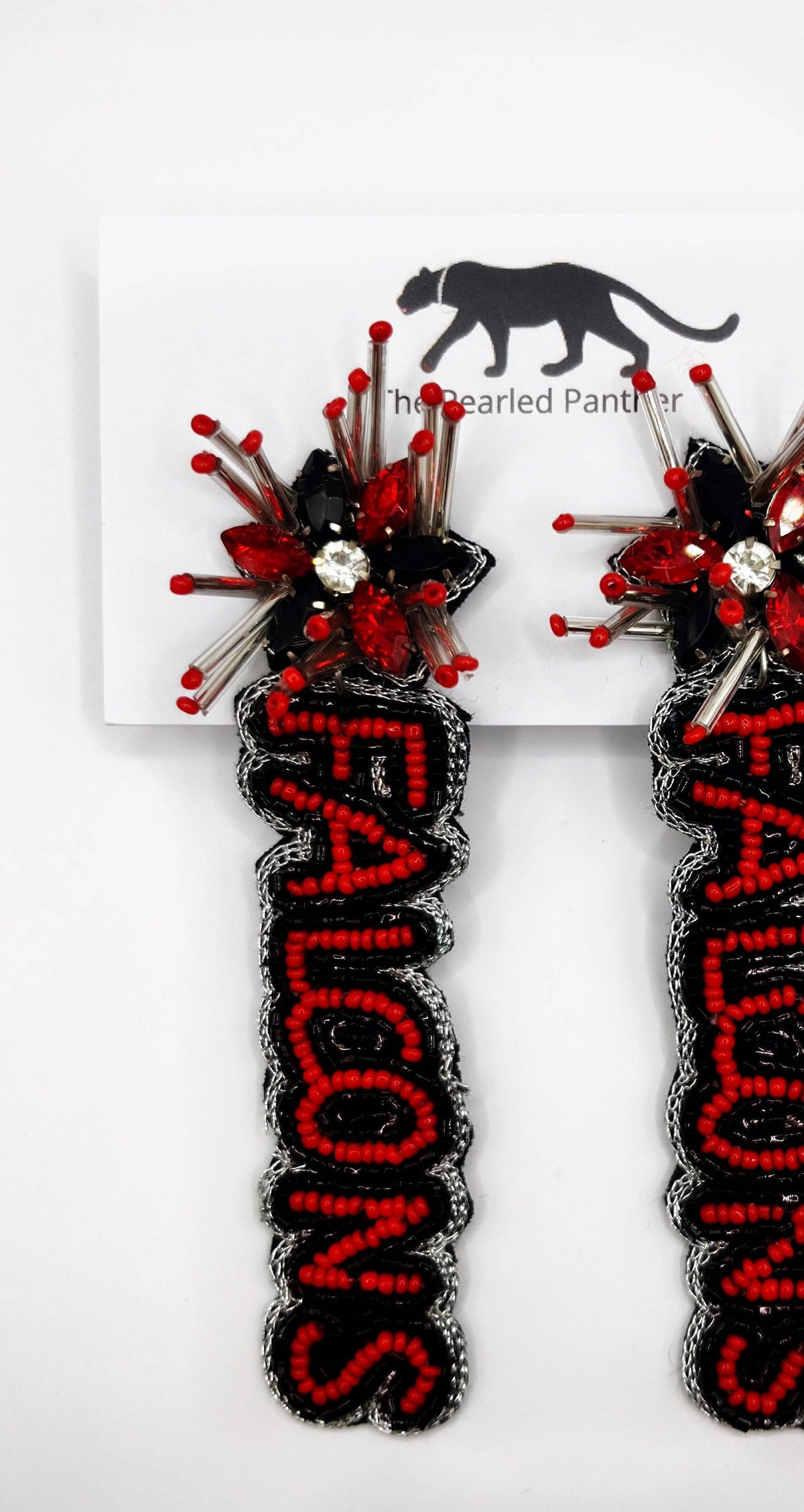 Atlanta Falcons Football, Beaded Statement Earrings