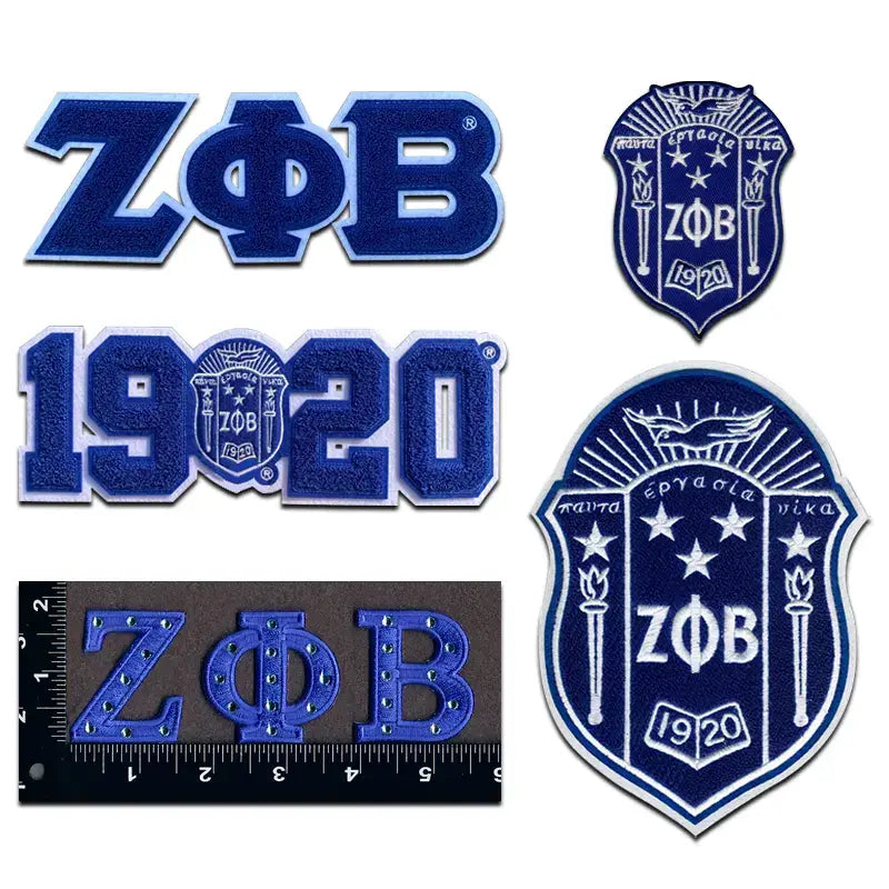 Divine 9 Sorority & Fraternity  Iron on Embroidered Patches: AKA, Delta Sigma Theta, Zeta Phi Beta, Alpha, Kappa, Sigma, Omega