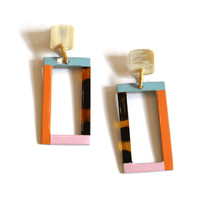 Gena Neutral Color Block Earrings