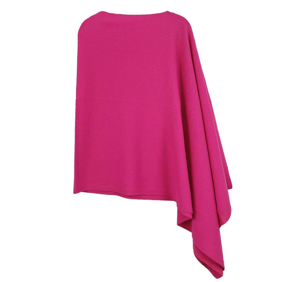 Scarf Poncho Acrylic Pink Convrtble Wrap for Women: 24.8 x 75.6 inches / Pink / Solid Color