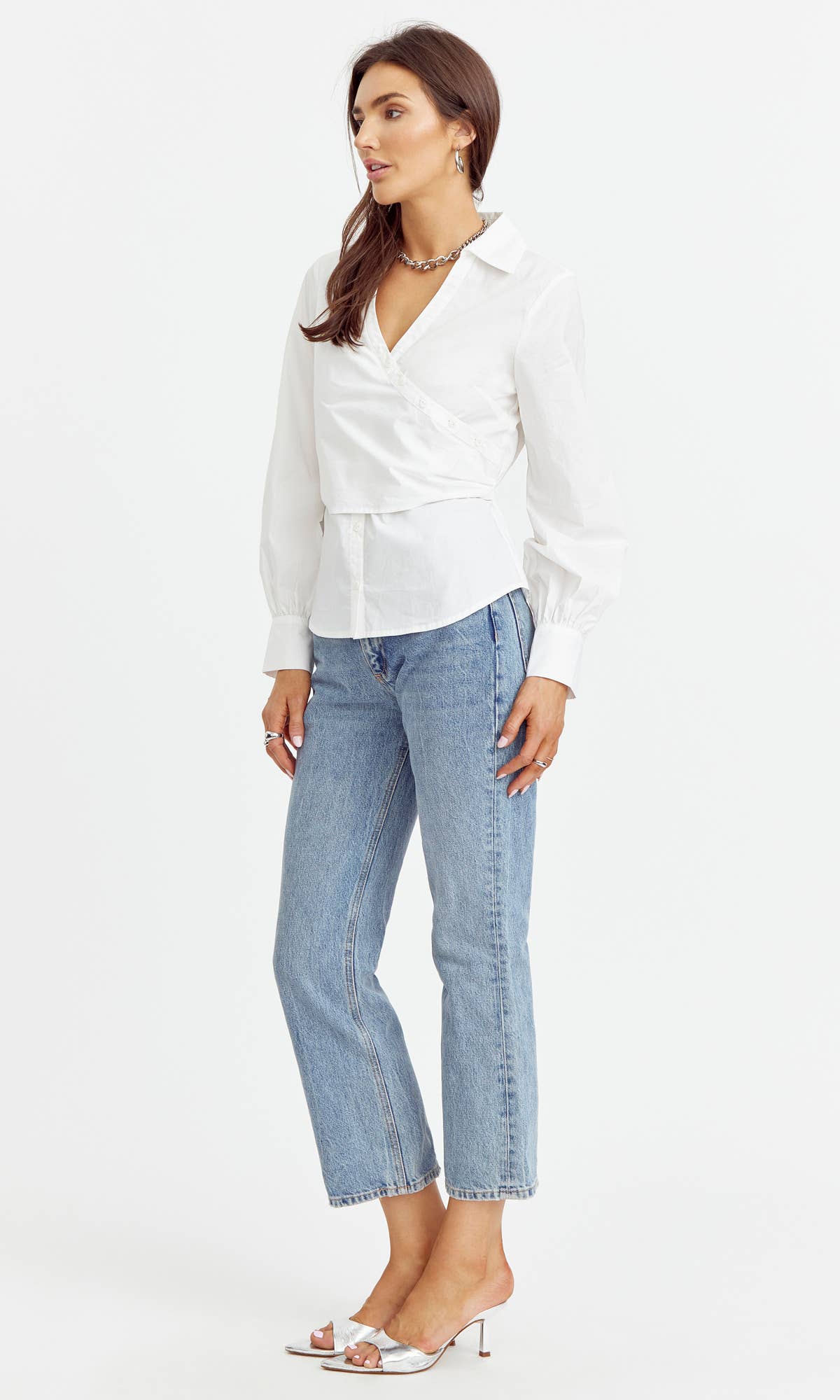 Faith Surplice Shirting:  White