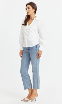 Faith Surplice Shirting:  White