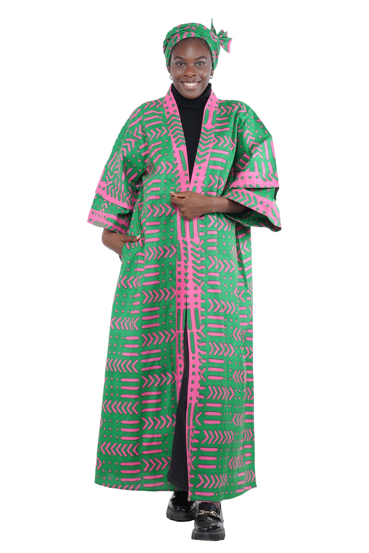 African Women Kente Long Kimono | Robe | Duster | One Size