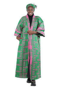 African Women Kente Long Kimono | Robe | Duster | One Size