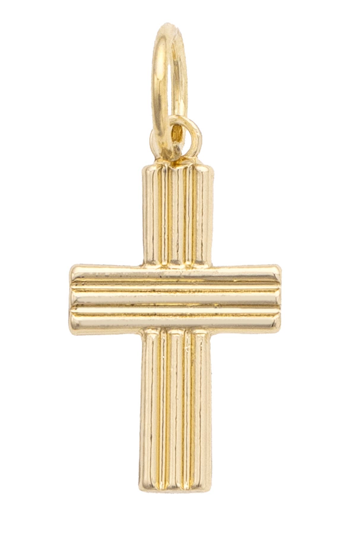CANVAS STYLE CHARM BAR-Groovy Cross Charm in Shiny Gold