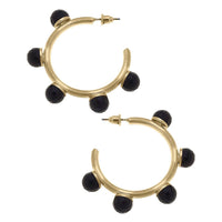Allison Resin Beaded Hoop Earrings: Clear