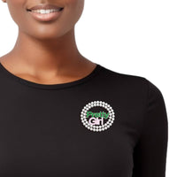 AKA Sorority White  Pearl Pretty Girl Brooch