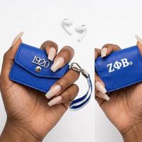 ZPB Blue 1920 Earbud Mini Snap Case with Clip: Blue and White / Multi Tone / 3 x 1 x 2.25 inches