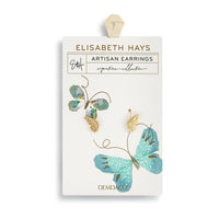 Butterfly Wings Gold Earrings - 11x16mm