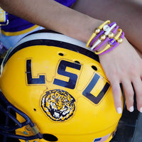 LSU Tigers Enamel Silicone Bali Bracelet: Yellow