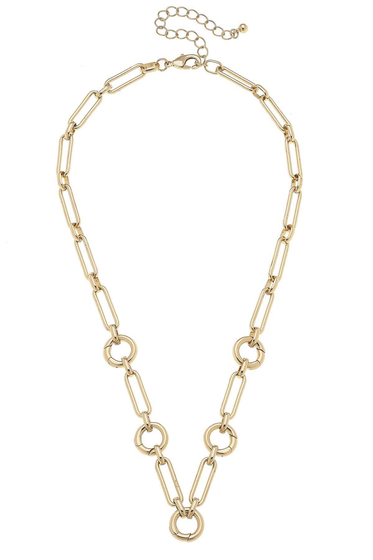 CANVAS STYLE CHARM BAR -  Lilah Multi-Charm Collector Necklace Base in Shiny Gold