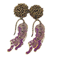 Scout Celebration Tailgate Tiger Earrings: Orange & Blue tigers OR  Purple Tigers