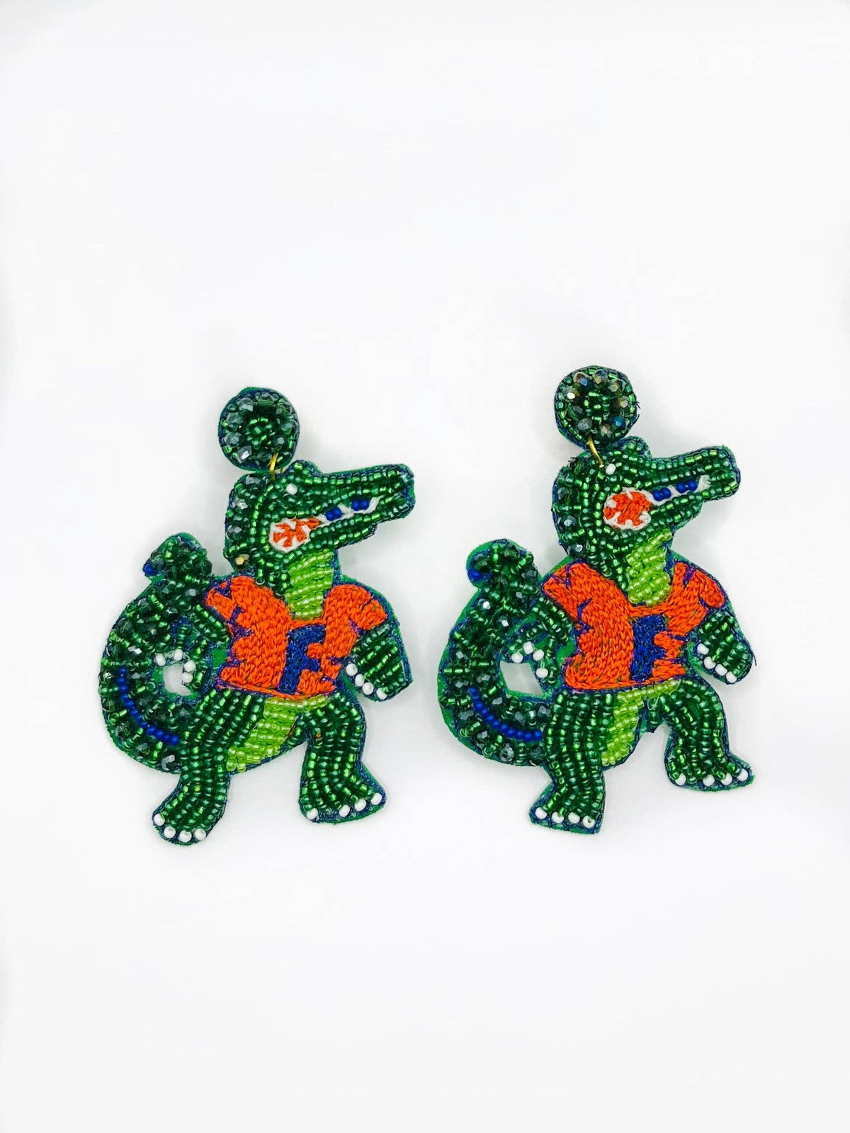 Florida Gator Beaded Alligator Earrings