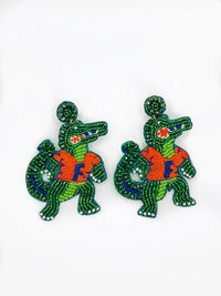 Florida Gator Beaded Alligator Earrings