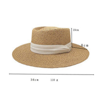 BEACH VACATION SUN FEDORA STRAW HATS FOR WOMEN_CWAH1151: KHAKIBLACK / (OS) 1