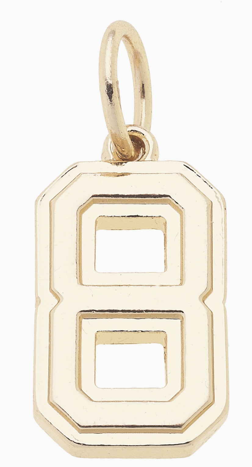 CANVAS STYLE CHARM BAR-Number Charm in Shiny Gold