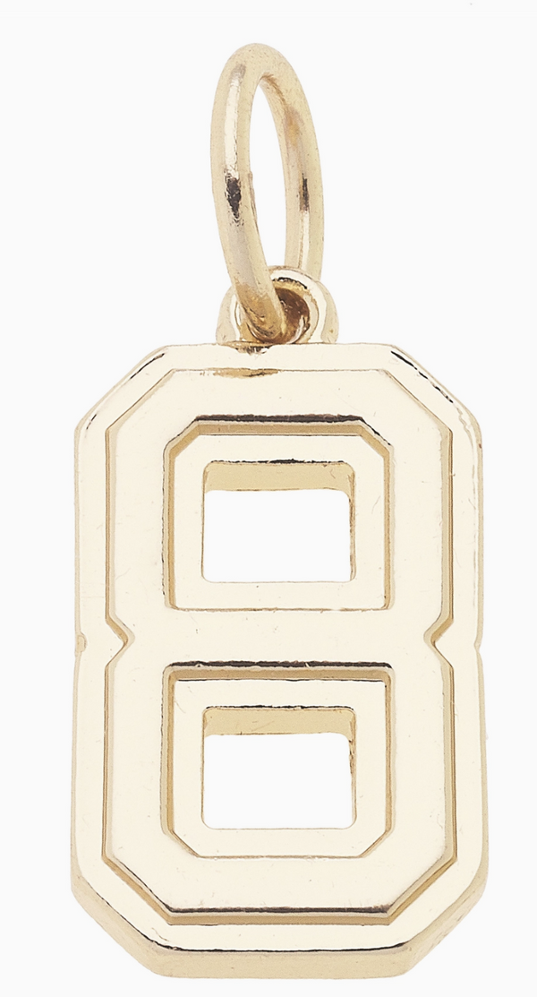 CANVAS STYLE CHARM BAR-Number Charm in Shiny Gold