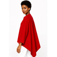 Scarf Poncho Acrylic Red Convertible Wrap for Women